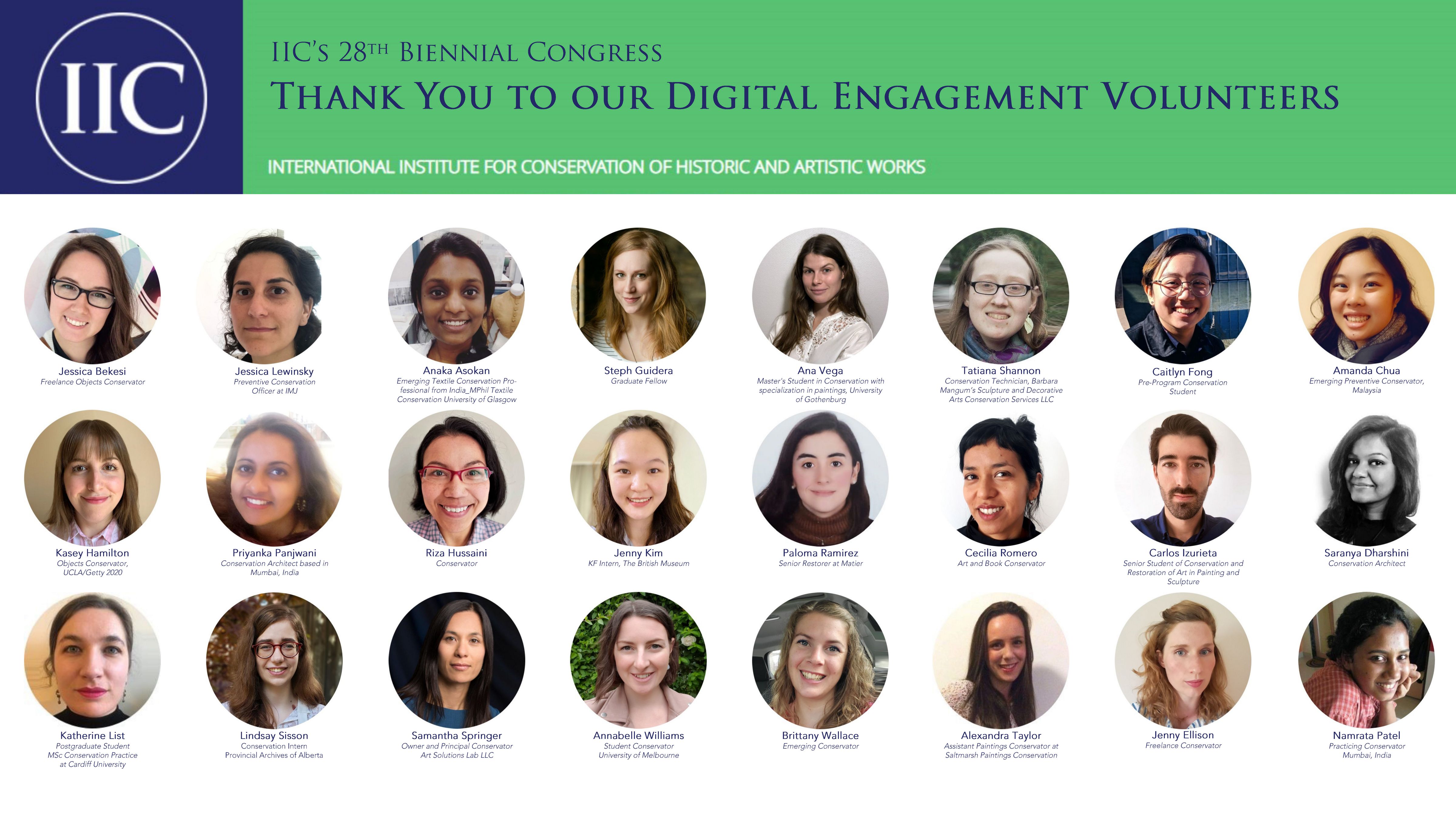 Thank You to the 2020 IIC Congress Digital Engagement Volunteers