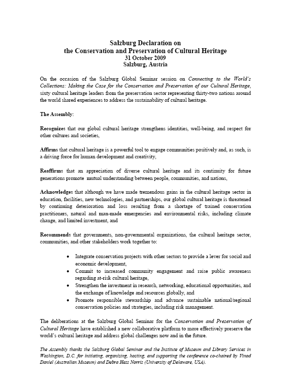 Image of cover of Salzburg declaration