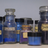 A collection of historical and modern pigments.