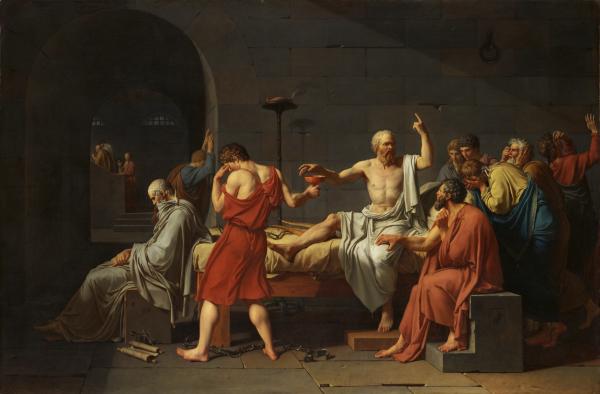 (Image credit: The Death of Socrates, by Jacques Louis David (1787). Oil on canvas. Image in the Public Domain/The Metropolitan Museum of Art. Image accessed here. )