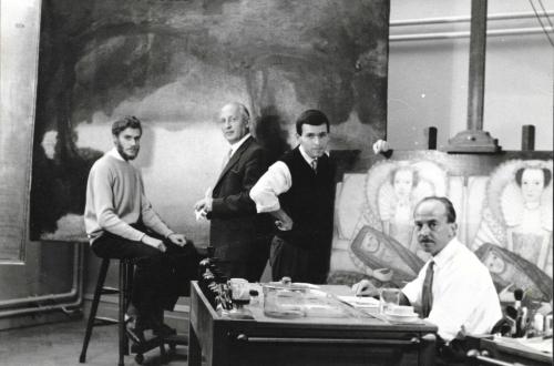 Tate Gallery: John Bull, Stephan Slabchinsky, Brunio Heinberg, Percy Williams, circa 1959.  