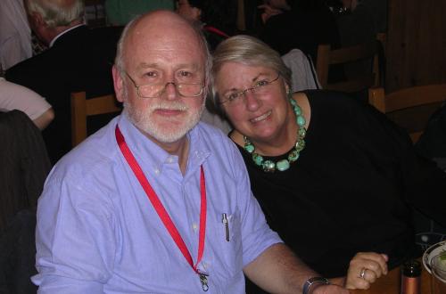 Eleanor McMillan and Andrew Oddy at IIC Bilbao Congress, 2004. Image courtesy of David Leigh. 
